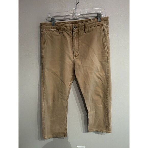 Freenote Cloth Mens Size 32 32x25 Cotton Pants Made In USA Khaki Tan Chinos - Picture 1 of 10